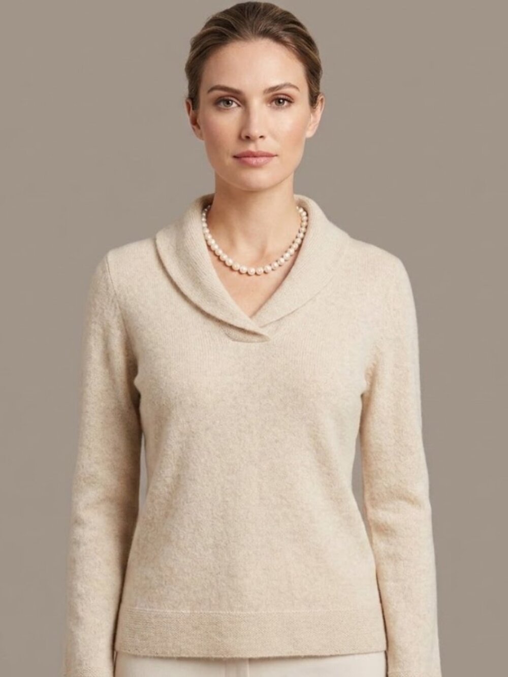 Sarah Spencer Cream Cowl & Turtleneck Sweater size XL